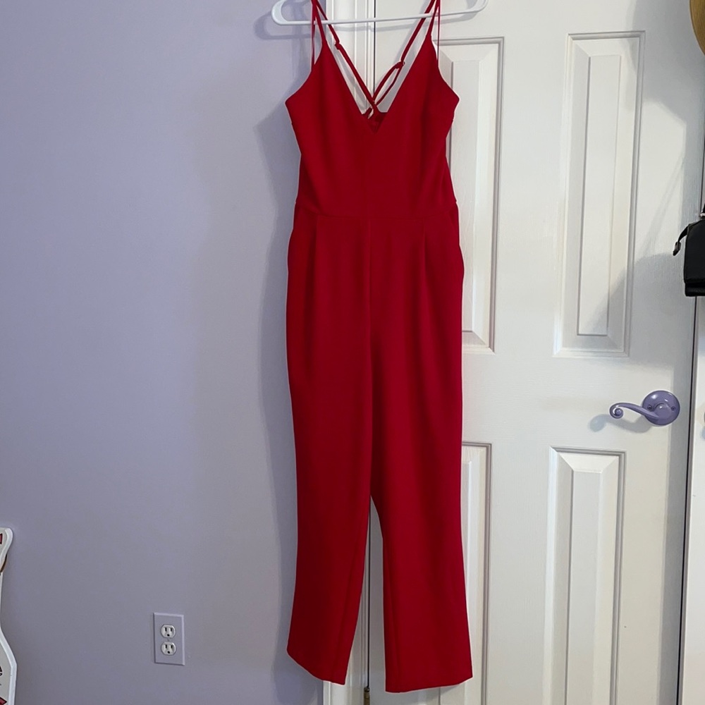red jumpsuit